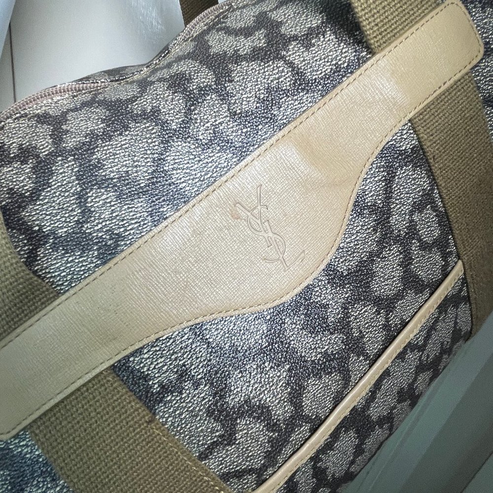 Auc YSL vintage coated canvas/leather travel/shoulder XL bag - Picture 4 of 16